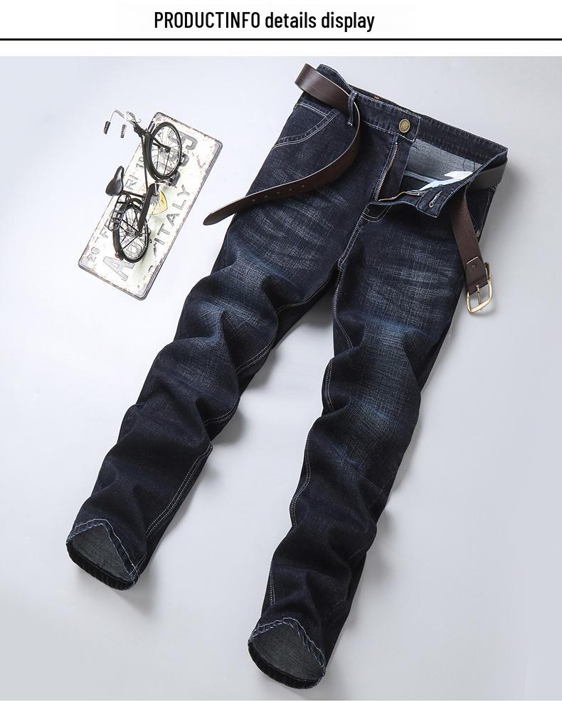 Men's Slim Straight Stretch Jeans - Thick, All-Season Casual Pants