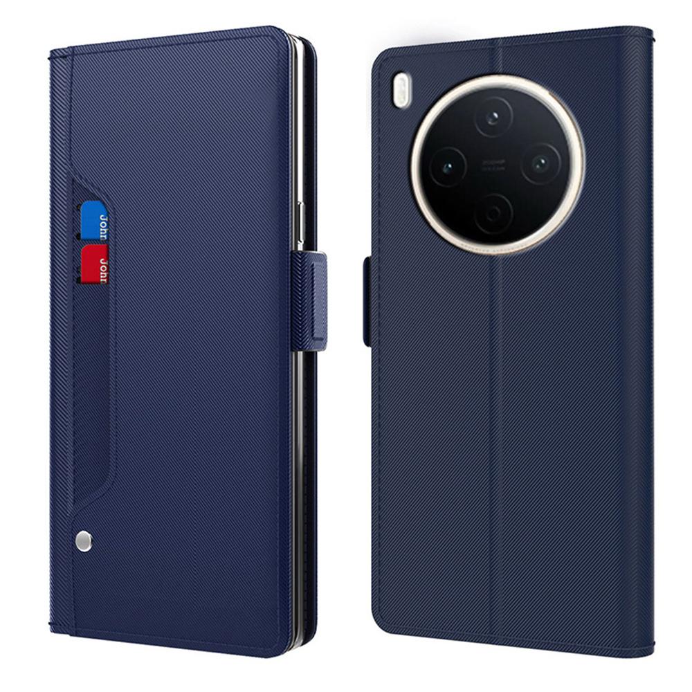 For vivo Y500 Pro 5G Case Stand PU Leather Phone Cover Card Holder Mirror