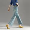 Women's High-Street Cropped Wide-Leg Flare Denim Jeans