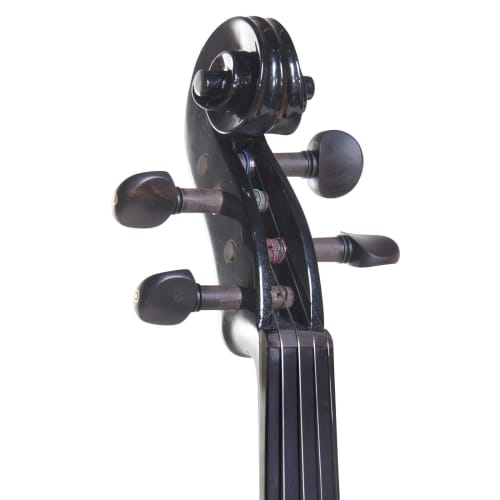 Cecilio CEVN-2BK Solid Wood Silent/Electric Violin (Style 2), 4/4 Full Size, Black Metallic