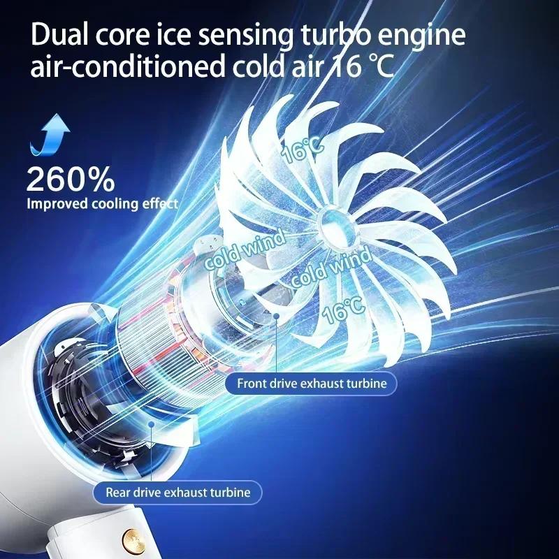 High Speed Portable Turbo Fan Cooler Fan 100-Speed Adjustment High-Speed Fan Handheld Fan Mini Fan 100-Level Adjustment Amagi