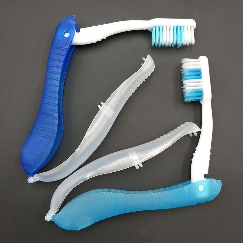 

1PC Portable Disposable Foldable Travel Camping Toothbrush Tooth Oral Cleaning Tools темно-синього кольору