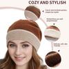 Autumn and Winter Piece Together Color Thickened for Keep Warmth Knitted Mao Line Hat Women Fashion Ear Protection Baotou Knitted Heap Heap Hat