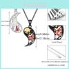 Christmas Day Night Couple Necklace With Geometric Alloy Pendant Day And Night Design For Holiday Gift