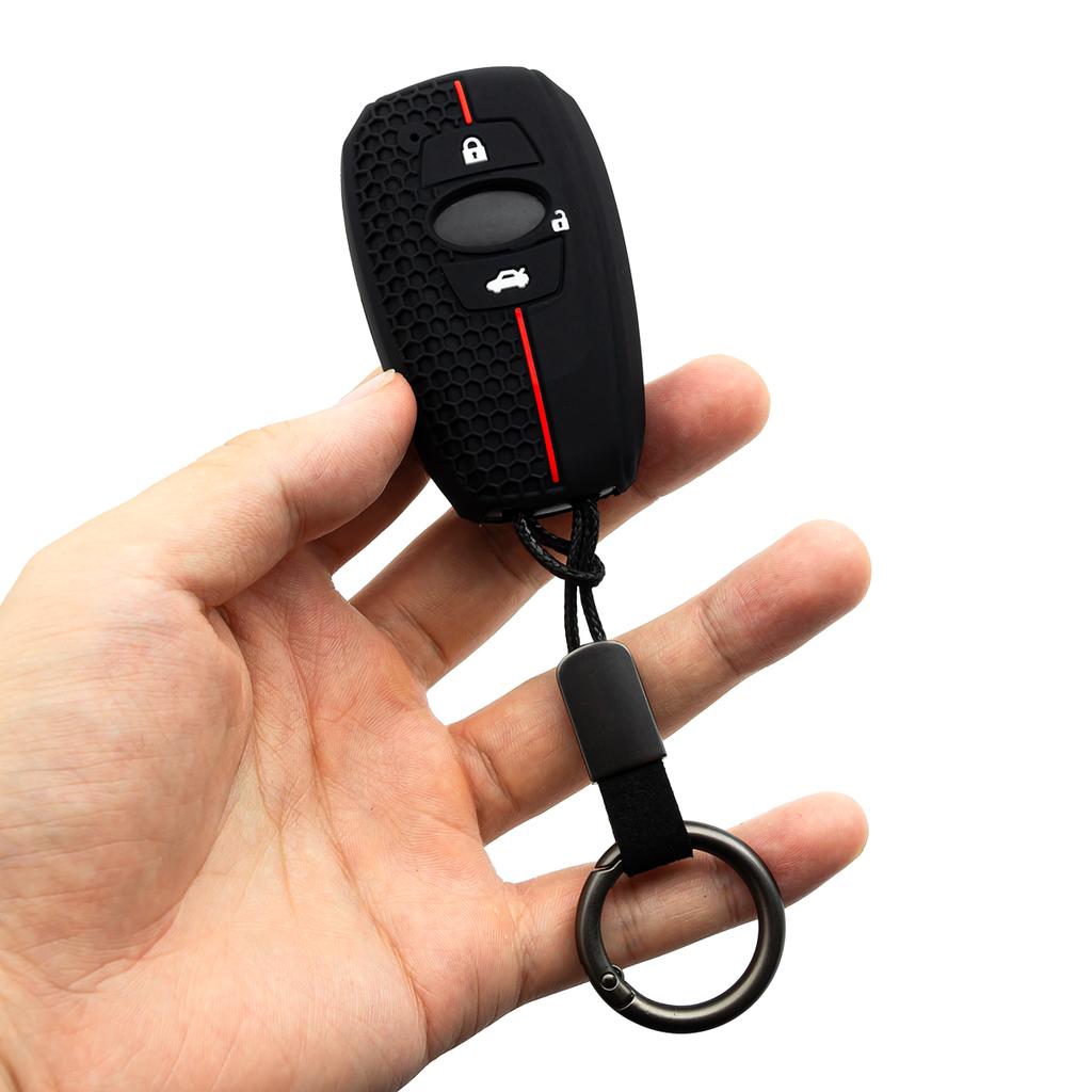 2X Silicone Car Key Fob Cover Case Holder Keychain For Subaru Forester Impreza Crosstrek Outback Xv Ascent Legacy Brz Wrx Gr86