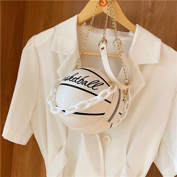 Female Leather Basketball Bag Gown Bags for Teenagers Women Shoulder Bags Crossbody Chain Handbags