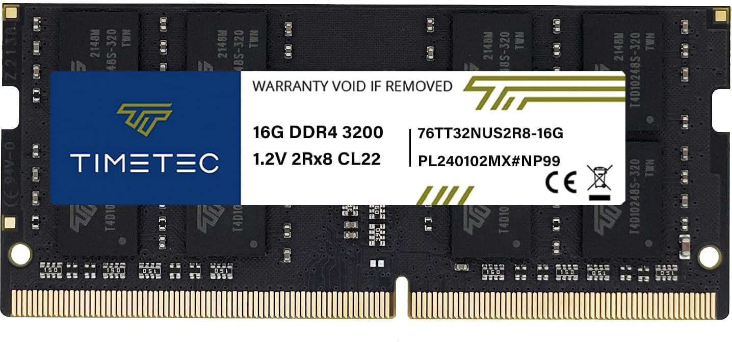 

Timetec Hynix IC Laptop Memory DDR4 3200MHz 2933MHz or 260 Pin SODIMM (or 2666MHz) PC4-25600 (3200Mhz 16GB)