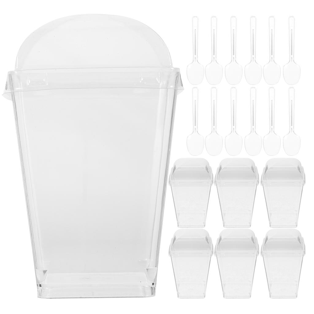 Cupa Desert Cupe Festival Deserturi cu Capace Curea Mica Nunta Plastic pentru Casa