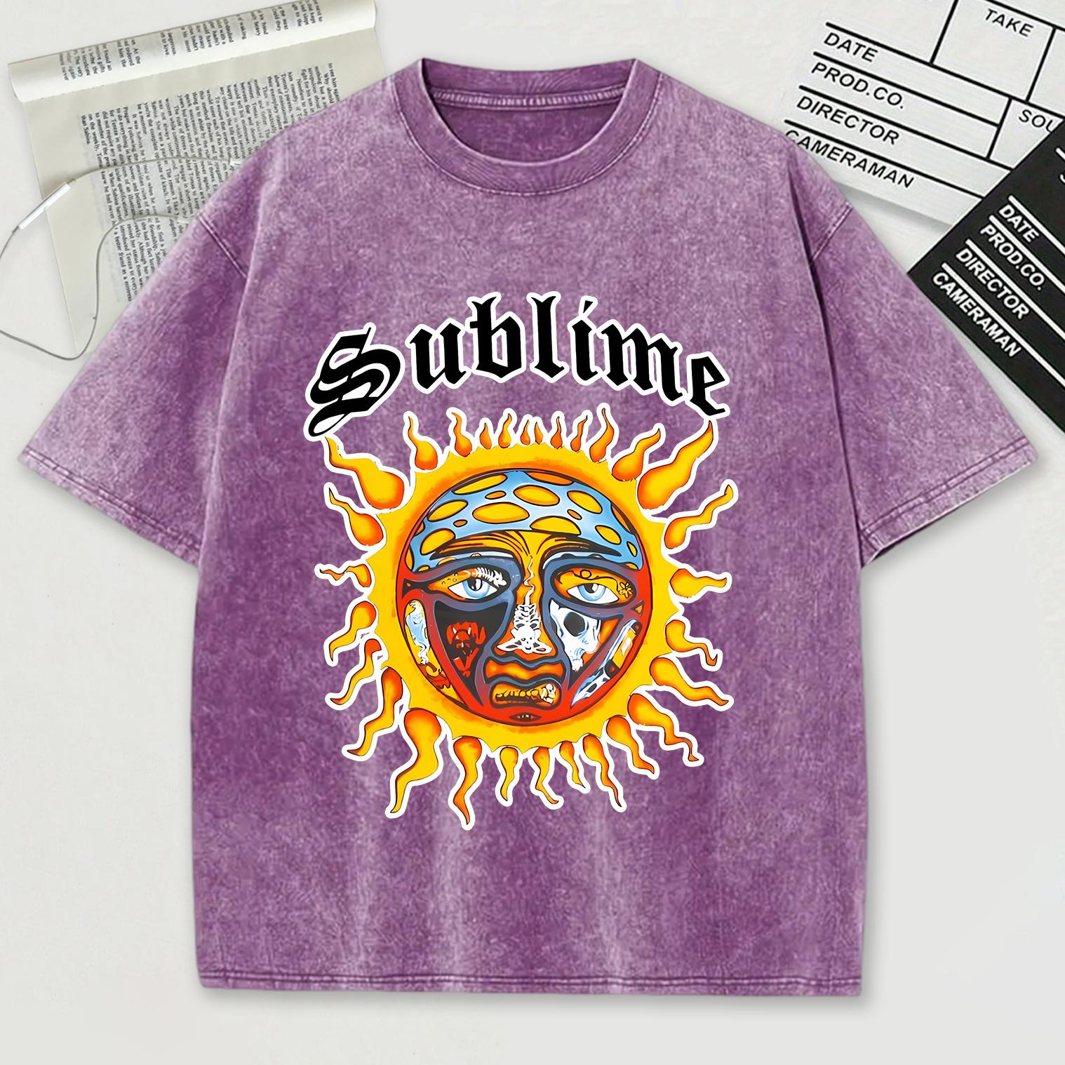 

Чоловіча футболка з ретро-дизайном Сонце в сублімації, повне дірок і ран , бавовняна футболка з круглим вирізом, коротким рукавом, унісекс L