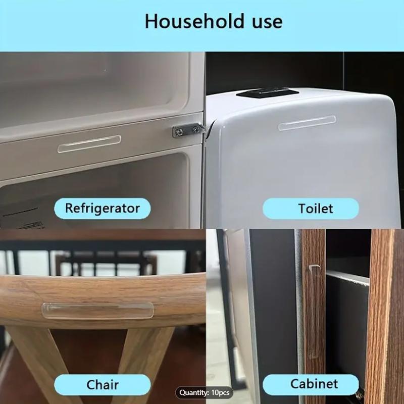 10PCS Transparent Door Impact Mats, Silicone Seal, Household Transparent Impact Seal Tape, Transparent Mute Strip
