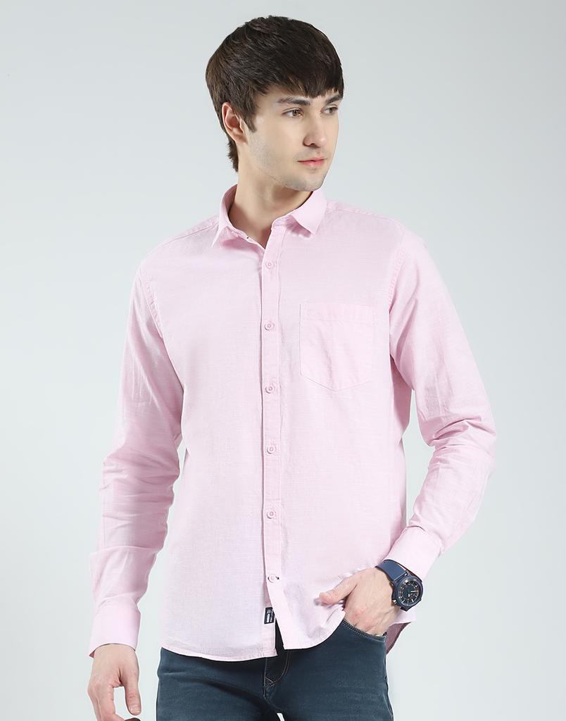 MONTE CARLO Men's Regular Fit Solid Full Sleeve Shirt