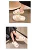 Large Cross-Fur Women's Slippers - Thick, Flat-Bottomed, Warm & Stylish for Spring, Autumn, Winter