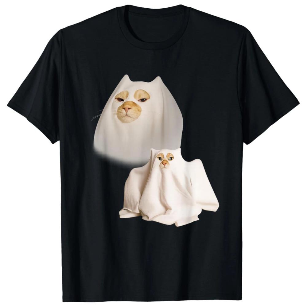 Ghost Cat Meme Funny Artwork Men Women T-Shirt unisex Ghost Cat gifs T-Shirt XL