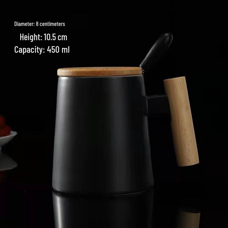 Shangqi Wooden Handle Conical Ceramic Mug Set