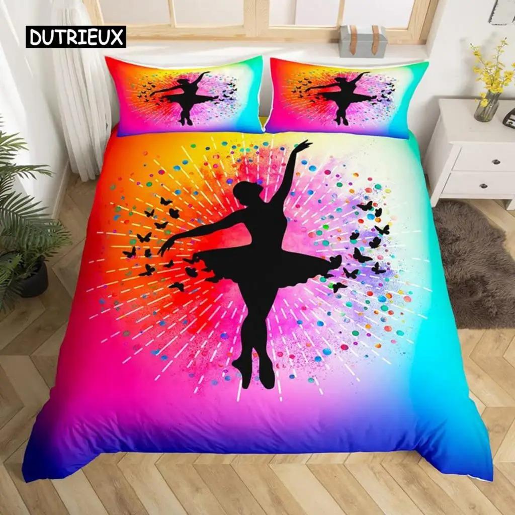 Ballett Bettwäsche Set Liebe Gymnastik Bettwäsche Set Polyester Tänzer Musikalische Decke Abdeckung