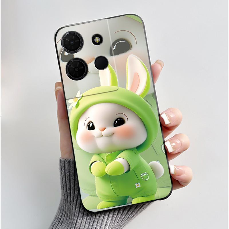 For TCL 503 K33 T513Z K32 T513W Case Luxury Cute Love Rabbit Funny Black Matte Soft Silicone Back Cover Shockproof Phone Case