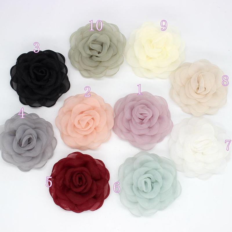 6Cm Black White Camellia Flower Brooches Korean  Corsage Lapel Pins Dress Shirt Suit Accessories For Women Lapel Pins