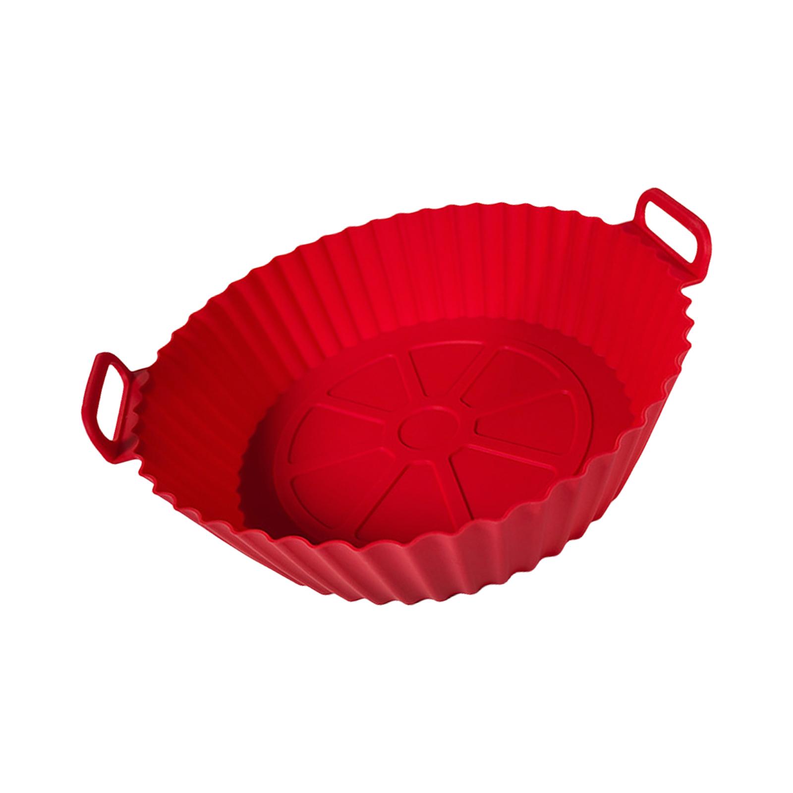 

Nonstick Food Grade Silicone Insert for Air Fryers and Ovens Heat Resistant Cooking Mat Portable Microwave Baking Tray червоний