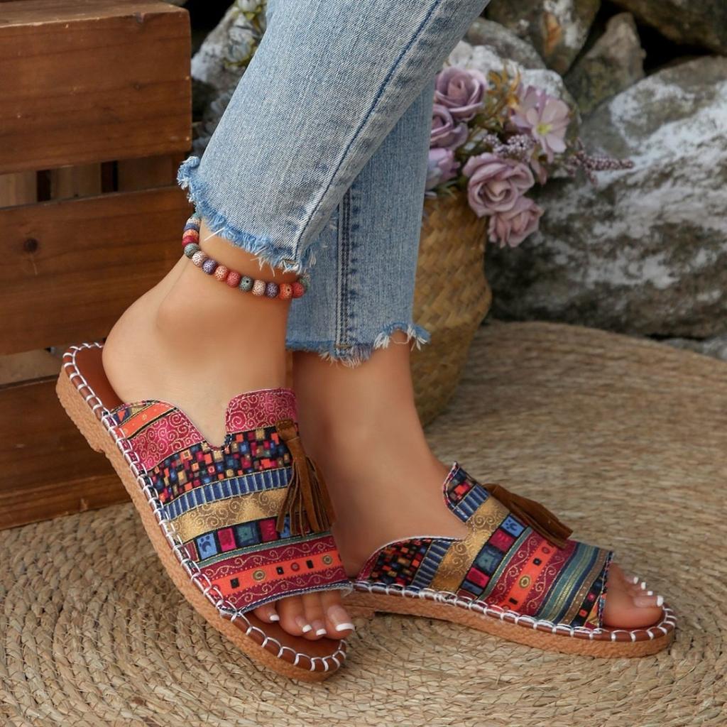 Summer New Bohemian Style Beach Women's Shoes Flat Slippers for Women