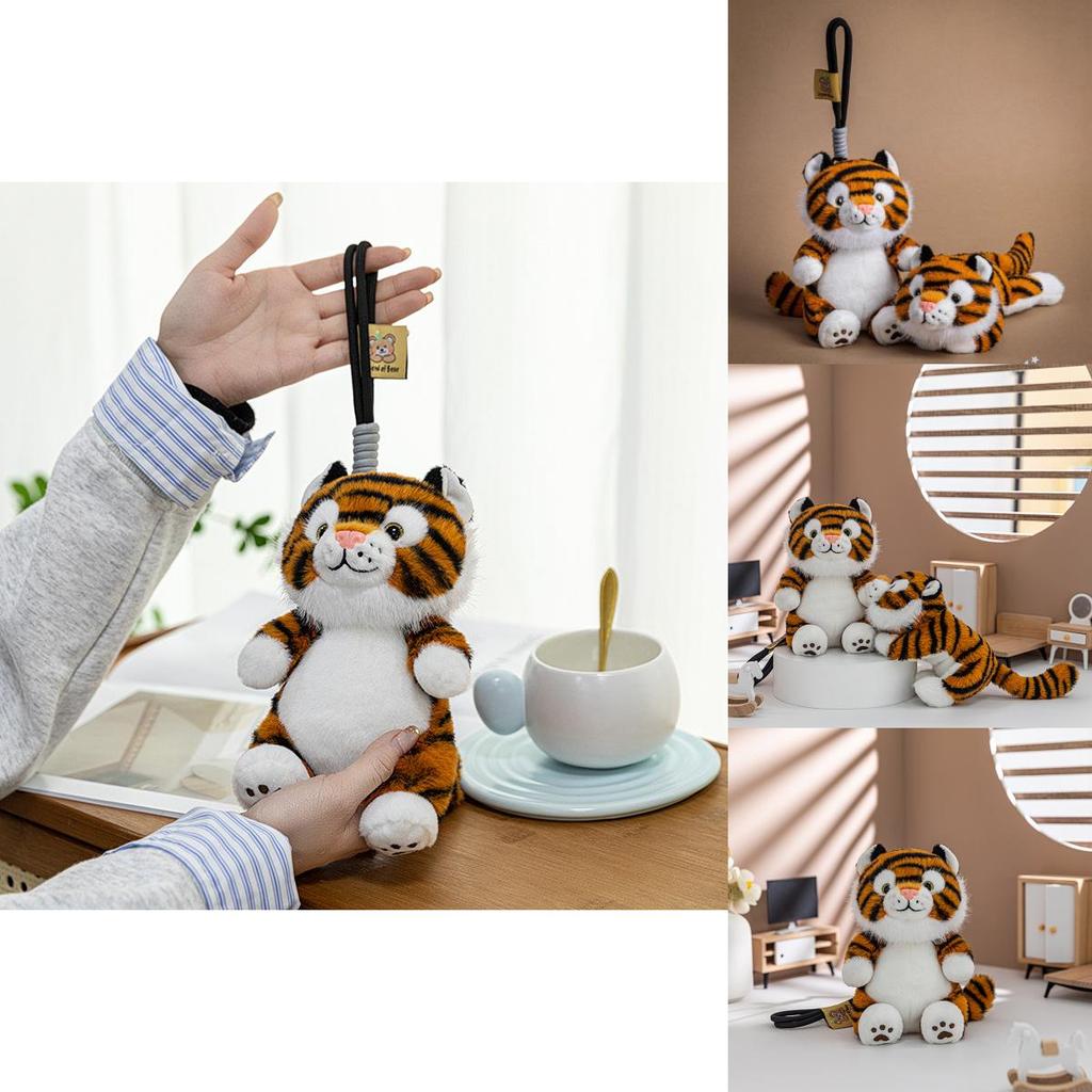 Portachiavi Tigre di Peluche con Morbido Peluche Corto per Bambini e Collezionisti