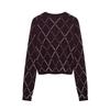 2025 Spring Women's Diamond Knit Cardigan Sweater - European & American Street Style Fashion