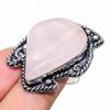 Rose Quartz Gemstone Handmade 925 Sterling Silver Jewelry Ring Size 7 SU-7381