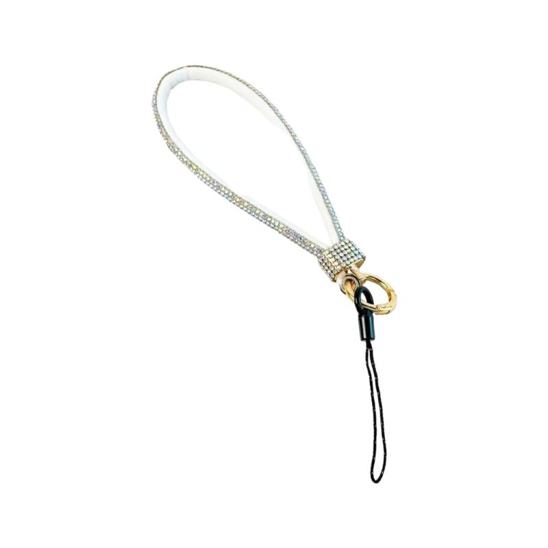 Sparkling Rhinestones Phone Lanyard Short Wristband Secure Carry Solution Business Casual Wrist Strap