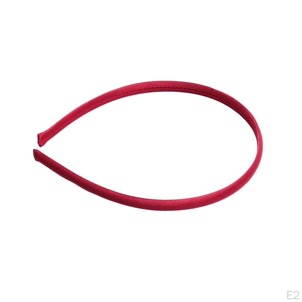 10 Pcs Women Girls Satin Plain Headband Alice Ban Hair Band Diy