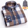 Men Cotton Flannel Plaid Shirt Button Down Long Sleeve Casual Checkered Blouse