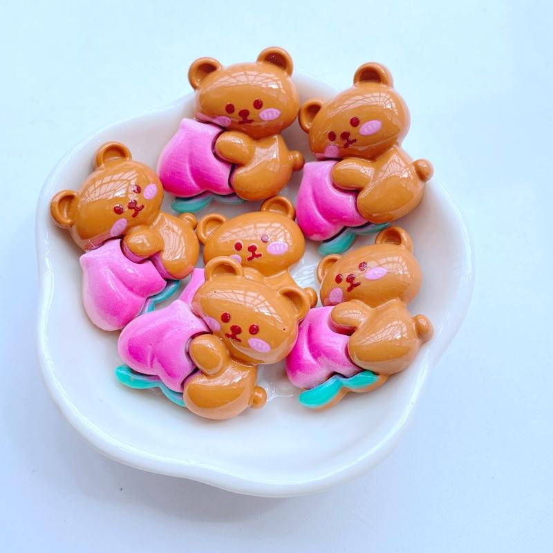 10 Stück Neu Mini Niedlich Cartoon Hase Hund Bär Obst Serie Flache Rückseite Harz Scrapbooking DIY Schmuck Bastel Dekoration Zubehör