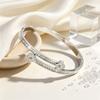 Non-fading Starry Four-leaf Clover Bracelet for Girls, Versatile and Stylish, Full of Diamonds, Stainless Steel Bracelet