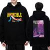 Mens Lightweight Hooded Sweatshirt With Double-Sided Superhero Print Casual Fall Apparel