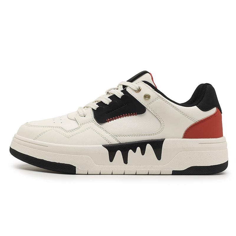 22 autumn new contrasting color leather flat-soled casual sports shoes comfortable board shoes 39