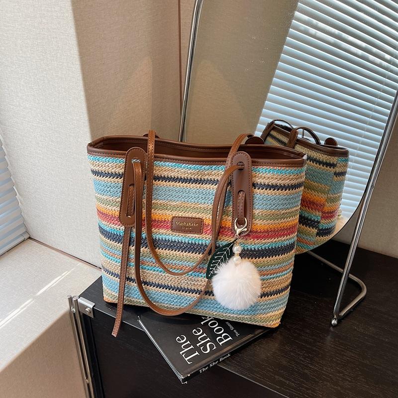 

Bohemian woven straw bag women s large-capacity new summer shoulder seaside vacation beach bag