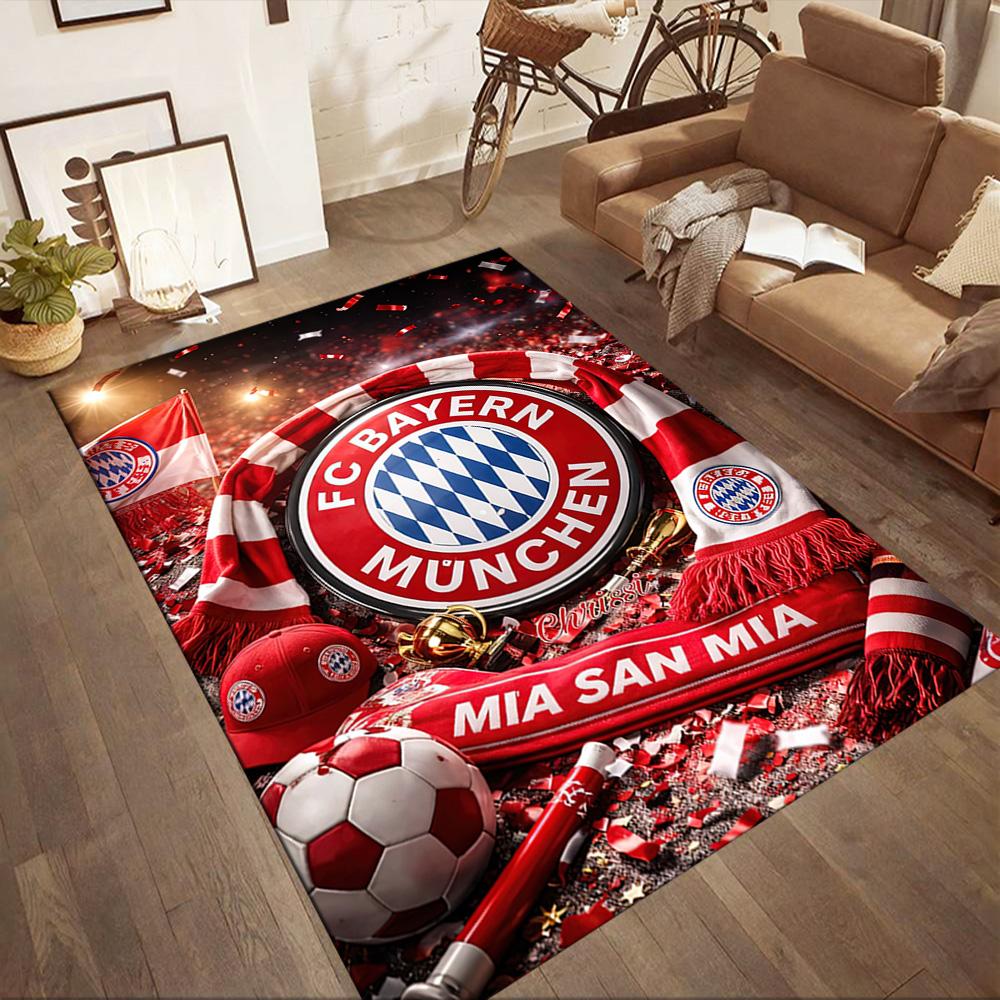 Fc Bayern München Victory Square Rugs Are a Great Choice for Living Rooms, Bedrooms, Home Décor, and As Gifts.