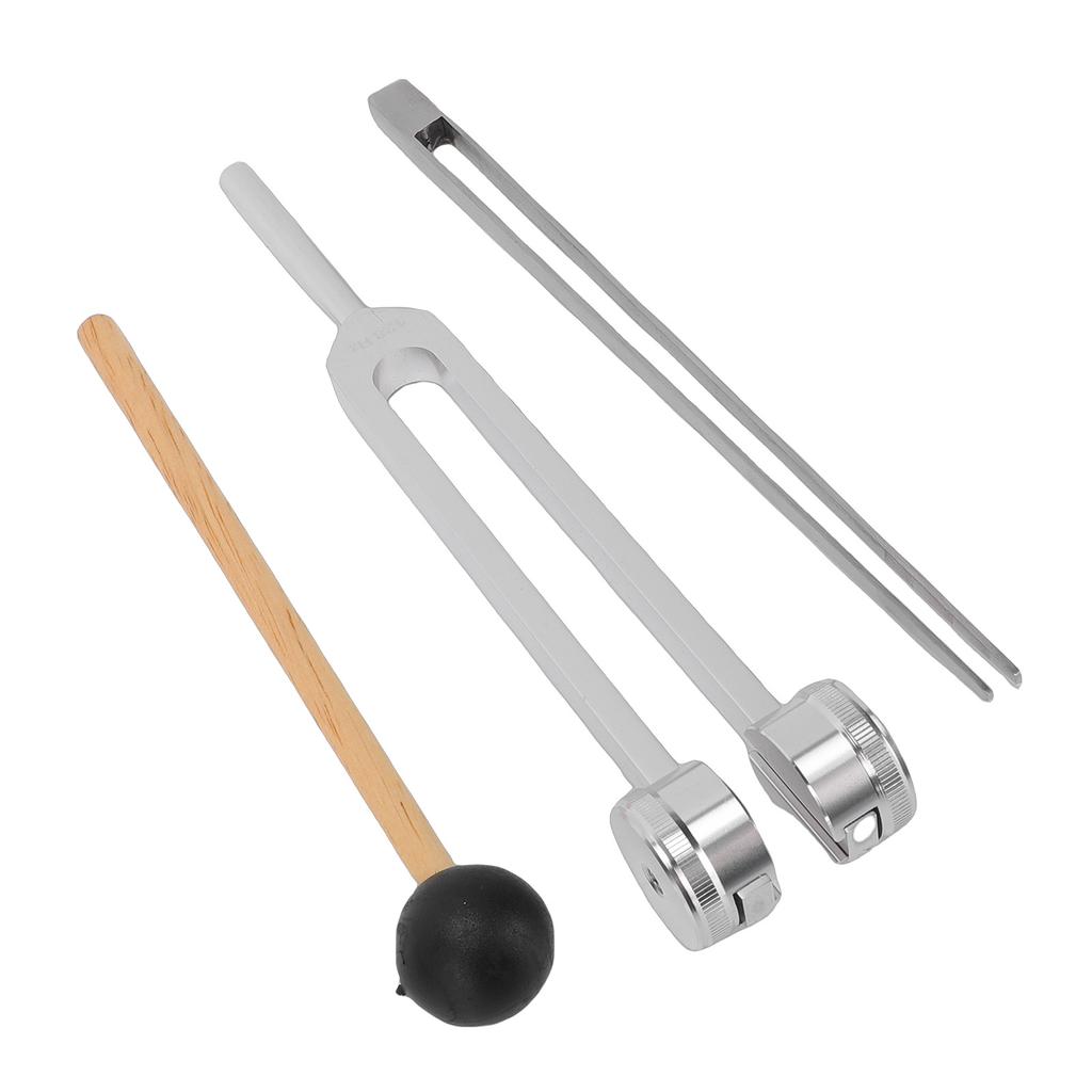 Portable Tuning Fork Set Aluminum Alloy 128hz Tuning Fork with Reflex Hammer for Relaxation