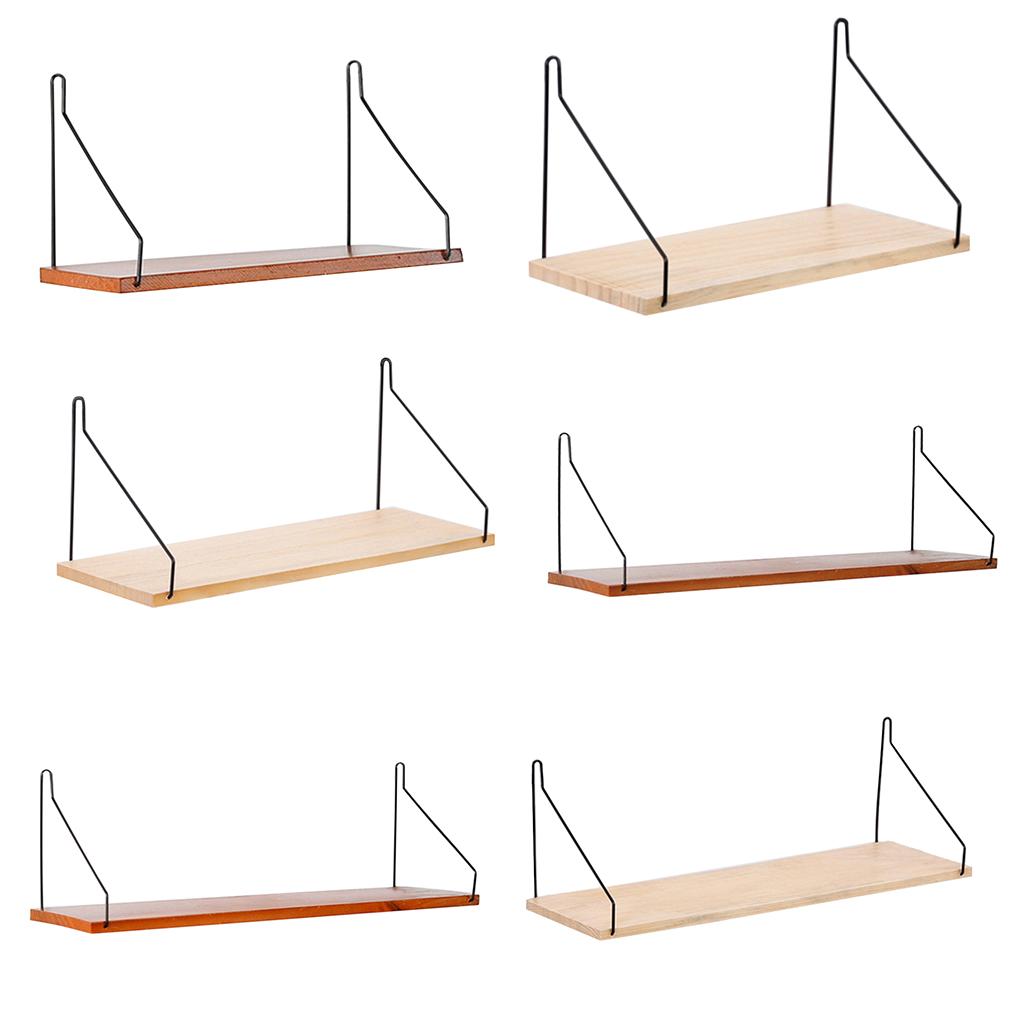 Floating Shelves Wall Mounted Wood Hanging Display Storage Beige S