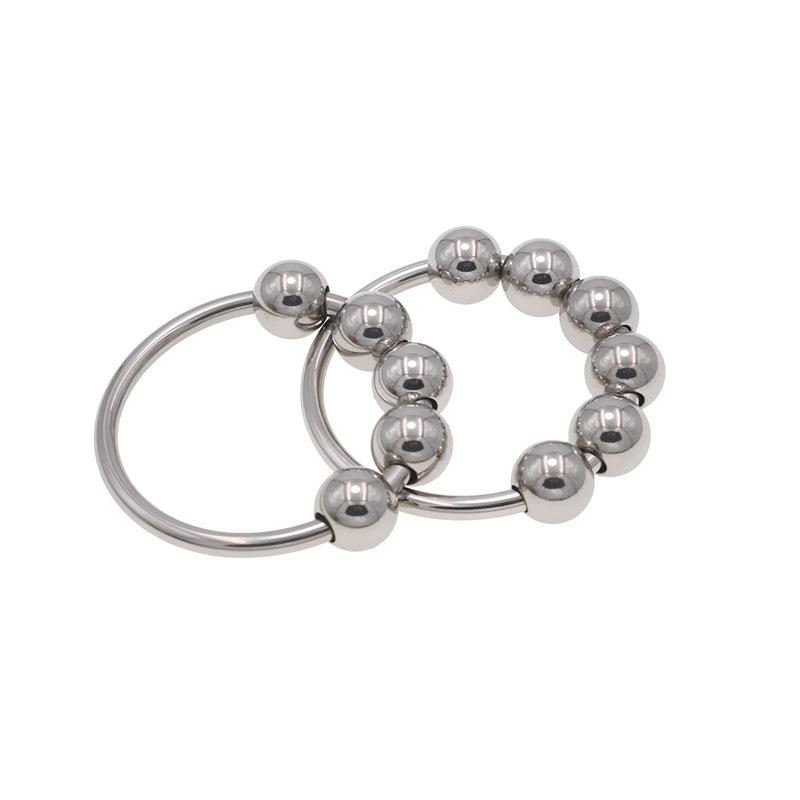 Stainless Steel Multiple Beads Sex Rings Penis Lantern Ring Prepuce Blocking and Strengthening Essence Assisting Emotion Stimulation Alternative