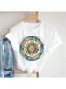 Fashionable And Beautiful Printed Flower Pattern T-Shirt Casual Wounisex's Summer Short Sleeved Fun Round Neck Casual T-Shirt Top