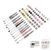 12 Sets Beadable Pens Kit  Assorted Bead Pens Leopard Cow Print Bead Ballpoint Pen for Kids Stude