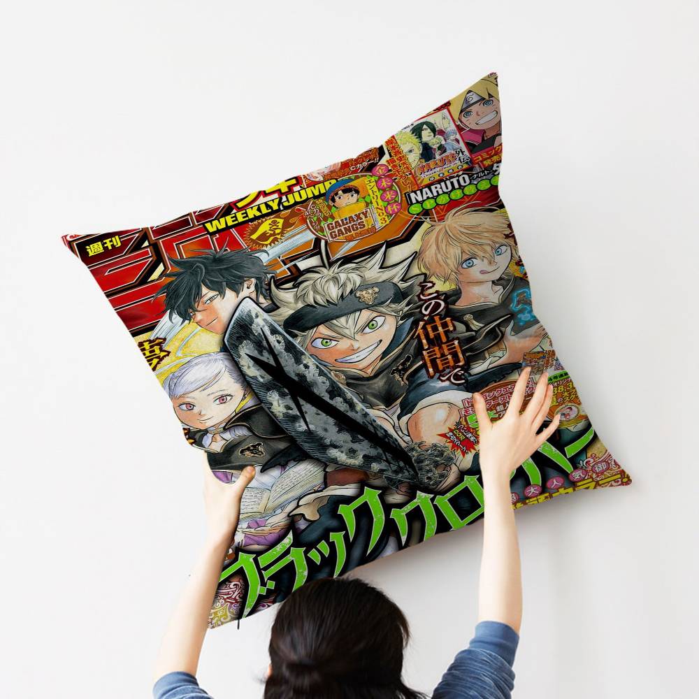 Anime Black Clover Cushion Cover Pillowcase Upholstery Sofa Throw Pillow Home Decor Pillowcas