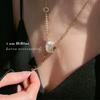 South Korea Dongdaemun Diamond-Set Opal Small Waist Necklace Cold Wind Necklace Beautiful Collarbone Chain