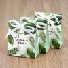 20/50Pcs Thank You Candy Gift Box Green Leaf Cookie Chocolate Packaging Bag Wedding Favors for Guest Birthday Party Decor Supply