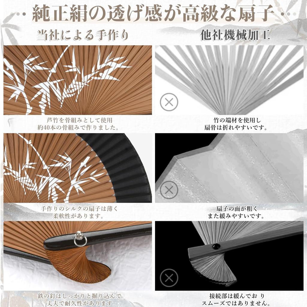 Folding Made in Folding Bamboo and Silk Folding Gift Box and Bag Large Folding Summer Kabuki Gift for Fireworks Japanese Red [Dockii] Men's Fan,