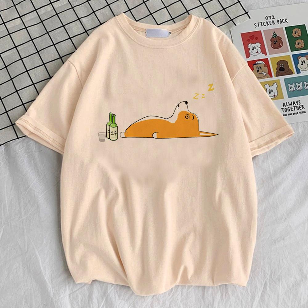 Shiba Inu Tshirt Teen Graphic Pop Culture Grunge Digital University Shirt Trendy Vintage Anime Breathable Hip Hop 2000s