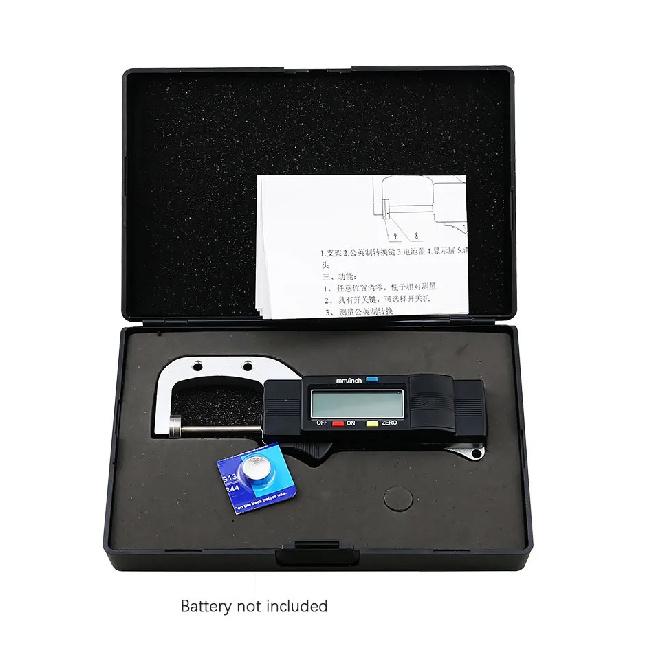 Digital Thickness Gauges Mini Portable Horizontal Electronic Thickness Meter Measurement Tool 0-25.4mm Caliper 0.01mm Resolution With Box