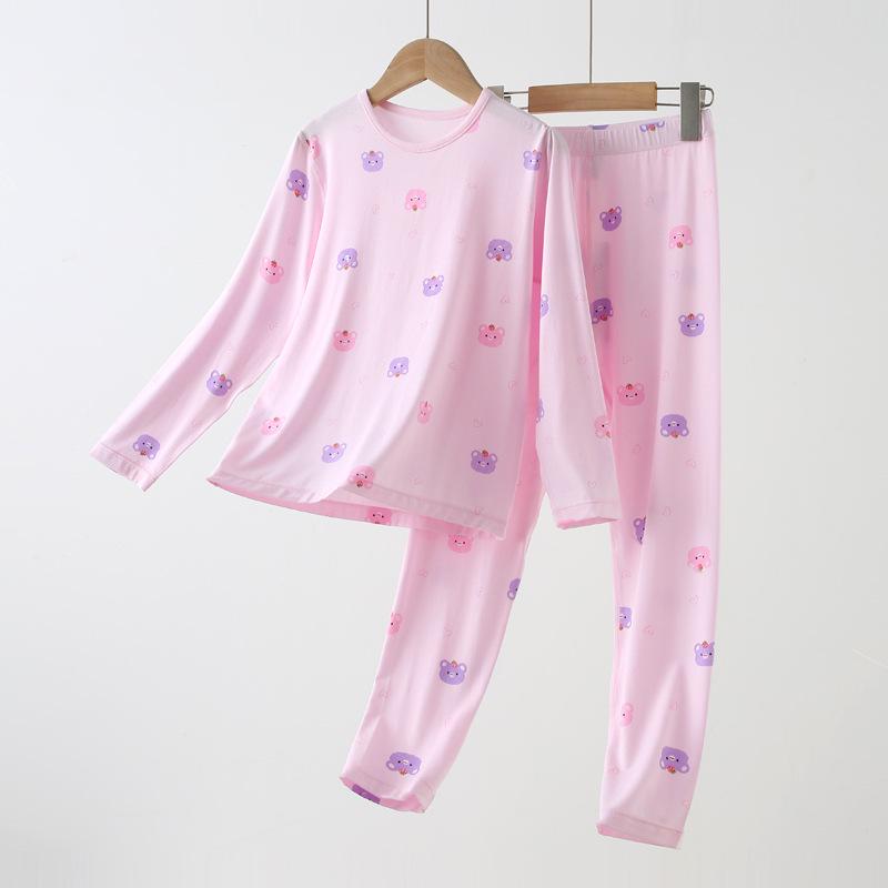 

Пижамы из лиоцелла весна и лето - унисекс, детская, свободная, защита живота для подростков 130 (Height 120-130cm / Weight 25-30kg)