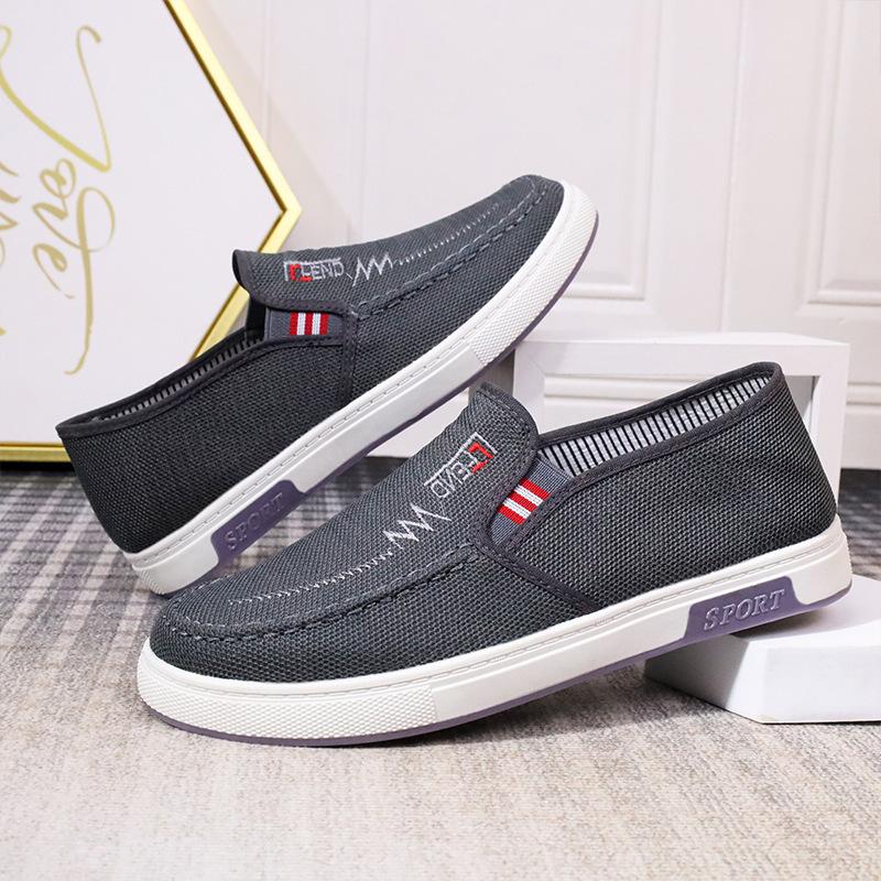 Chaussures en toile Old Beijing pour hommes, Chaussures de marche décontractées à semelle souple, Chaussures de travail confortables pour hommes d'âge moyen et âgés