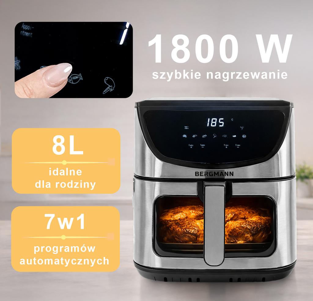 BERGMANN YA friteuse à huile 1 cuve 8L 1800W N