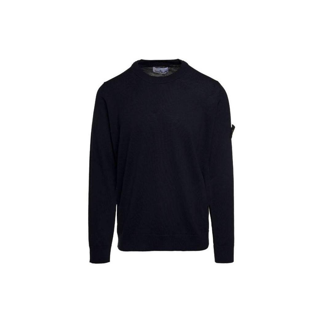 

Stone Island Solid Color Crew Neck Long Sleeve Knitted Sweater Men sweater Blue 7915510C4-A0020